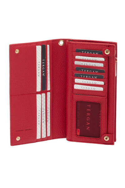Tergan Red Genuine Leather Women's Wallet - S1Cb00005817-B68