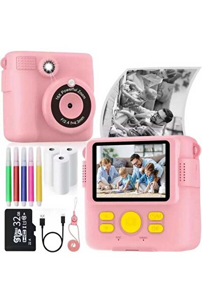 Arabest كاميرا طباعة فورية للأطفال، بدقة 1080 بكسل عالية الدقة، بدون حبر، مع ...