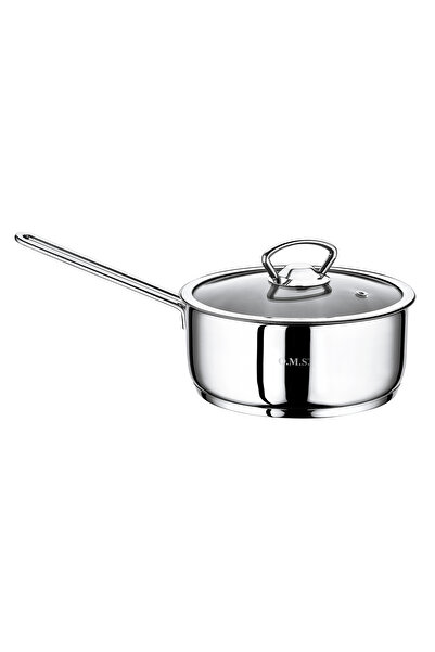 OMS PASLANMAZ 2008 2 Piece Single Handle Stainless Steel 12x5 Cm 0,50 Liter Mini Steel Kacerola Saucepan