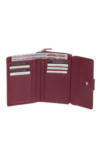 Tergan Claret Red Genuine Leather Women's Wallet - S1Cb00005813-K16
