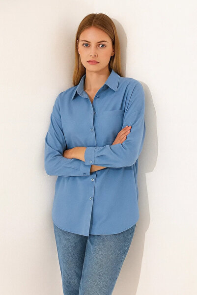 comstar Γυναικείο μακρύ βασικό πουκάμισο Oversize