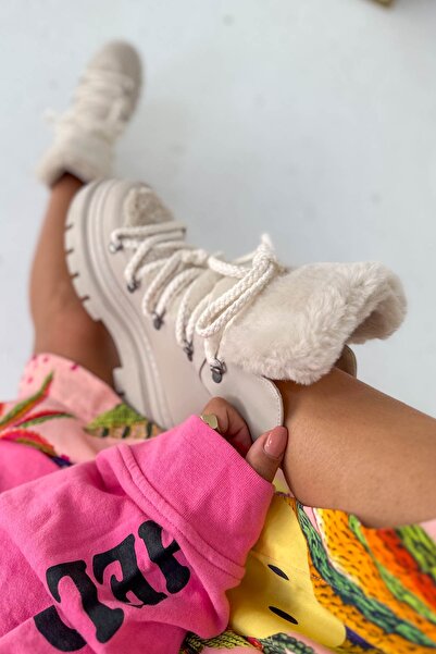 Shoebutik Norské béžové kožené boty