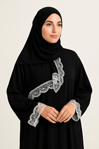 Kutay Collection Seasonal Women's Prayer Dress with Lace and Headscarf - Anti-Sweat Prayer Clothing