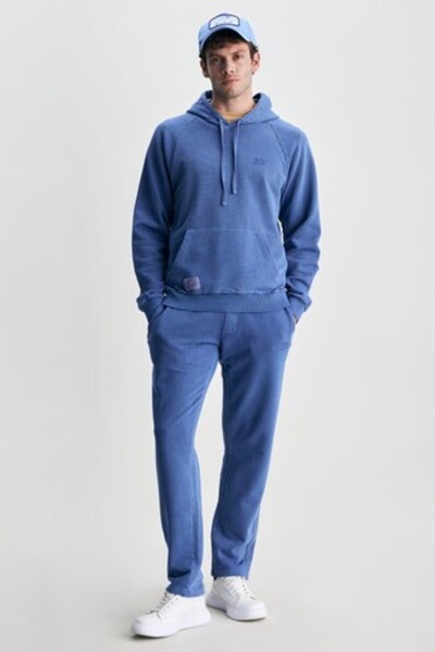 UCLA Ανδρικό παντελόνι OLEG Navy Blue Comfortable Leg Embroidered Standard