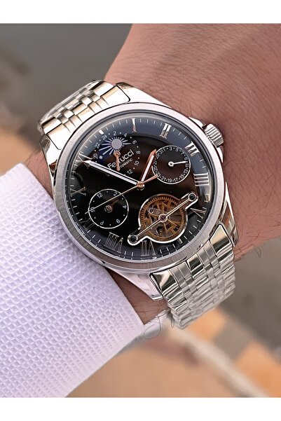 Ferrucci Men's Wrist Watch with Automatic&Wind-Up 3 Atm Water Resistant Steel Cord Bfc.03571.01