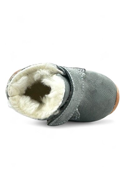 Kidopo Softy Grey leather boots with fur