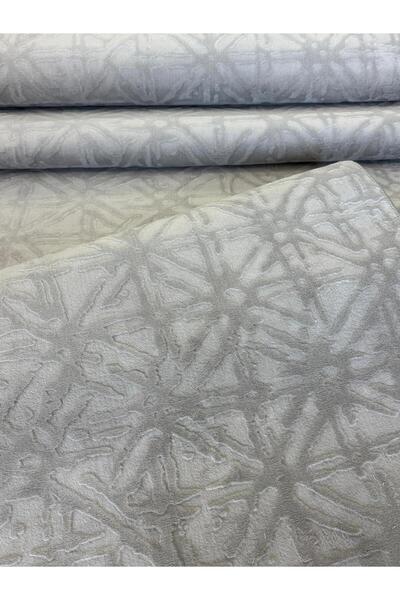 Merinos Rölyef Truva Gri Kaymaz Taban Kesme Halı Yolluk