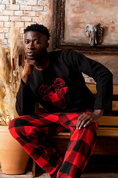 nisaNCa Σετ χειμωνιάτικων πιτζάμες από φλις - Πιτζάμες Πρωτοχρονιάς με άλκες