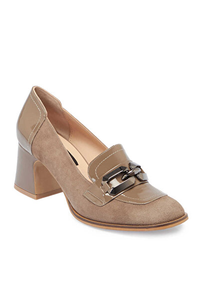 Tergan Vizon Hakiki Süet Deri Kadın Topuklu Ayakkabı - K24S1AY67516-A02