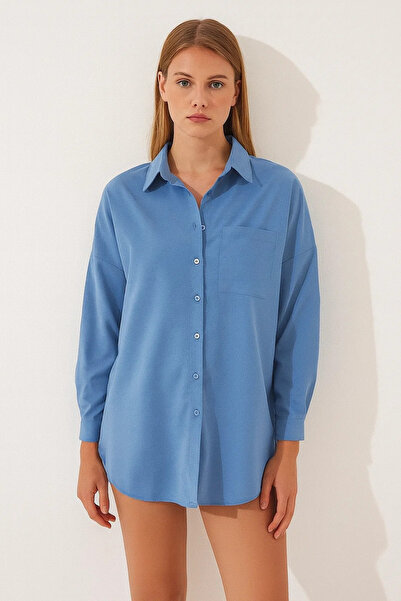 comstar Γυναικείο μακρύ βασικό πουκάμισο Oversize