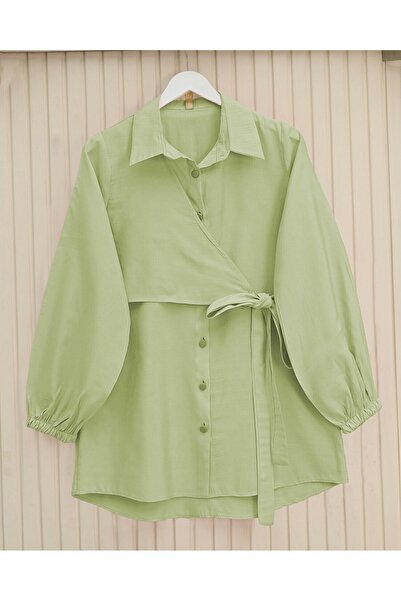 Modamorfo Cross Tie Sleeve Elastic Button Shirt -Çağla Y.