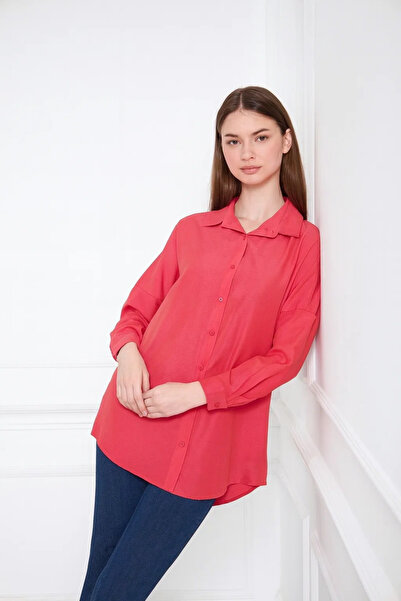 comstar Жіноча oversize довга базова сорочка кольору граната