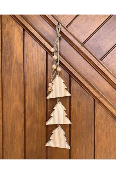 afralya home Ornament de agățat din lemn de pin, ornament de ușă de revelion, ornament de perete de pin, decorațiuni de Crăciun, ornament de Crăciun