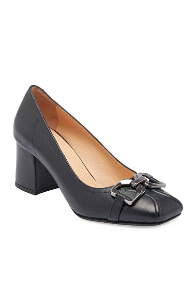 Tergan Lacivert Hakiki Deri Kadın Topuklu Ayakkabı - K24S1AY67603-A31