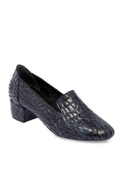 Tergan Mavi Hakiki Deri Kadın Topuklu Ayakkabı - K24S1AY67543-N2Q