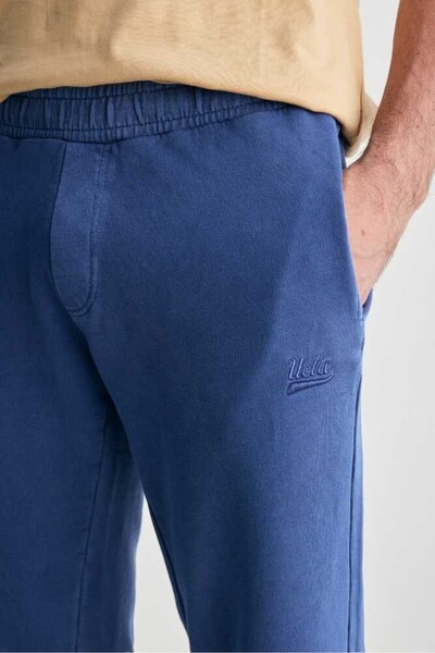 UCLA Ανδρικό παντελόνι OLEG Navy Blue Comfortable Leg Embroidered Standard