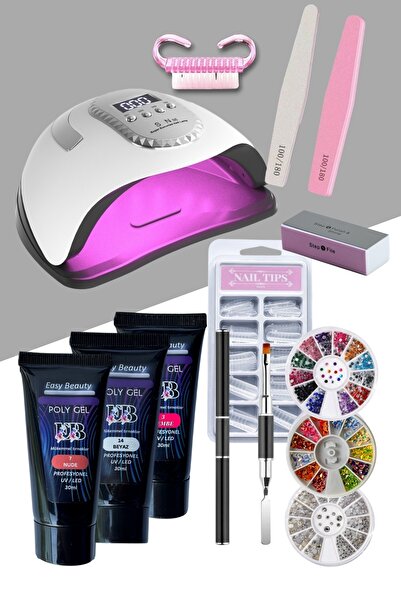 Easy Beauty Protez Tırnak Uygulama Seti - Poly Jel - 280 Watt UV Tırnak Kurutucu