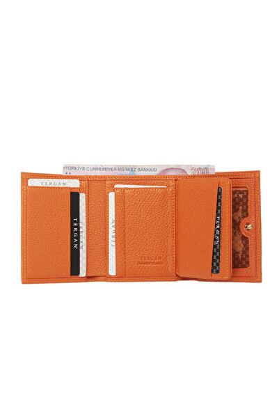 Tergan Orange Genuine Leather Women's Wallet - S1Cb00005633-J35