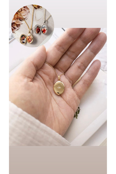 ZAFERİNAN 925 Ayar Gümüş Kuzey Yıldızı Madalyon Kolye