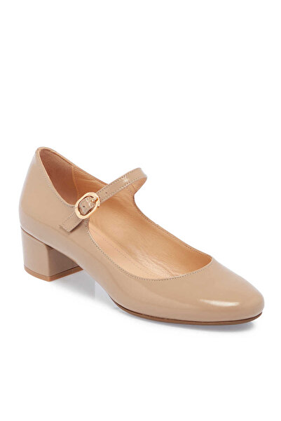 Tergan Nude Hakiki Rugan Deri Kadın Topuklu Ayakkabı - K24S1AY67600-M3G