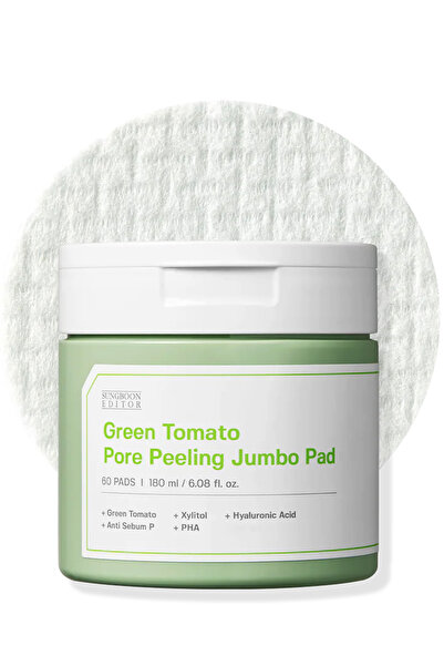 SUNGBOON EDITOR Green Tomato Pore Peeling Jumbo Pad/ Arındırıcı & Nemlendirici Peeling Pedi (60Adet)