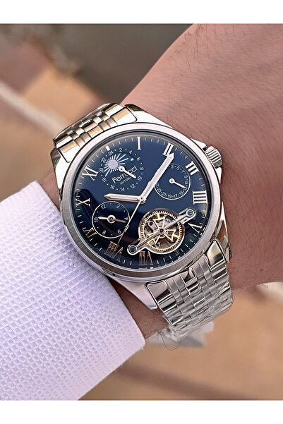 Ferrucci Men's Wrist Watch with Automatic&Wind 3 Atm Water Resistant Steel Cord Bfc.03571.04