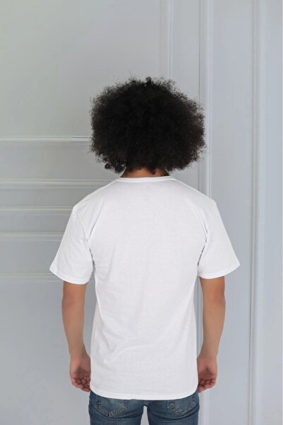 CENNETOĞLU White 100% Cotton V-Neck Undershirt Men's Underwear