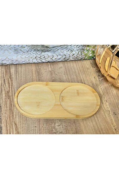 Kiesa Bamboo 2-Compartment Oil Pot Stand, Oil Pot Stand, Sauce Pot Stand