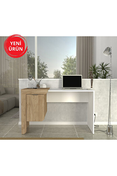 Dekorister Dario Çalışma Masası Sepet - Beyaz