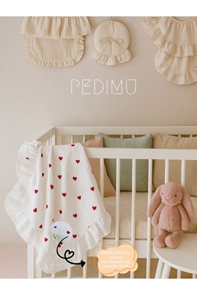 Pedimu Heart Ruffle - Multi-Purpose Muslin Blanket