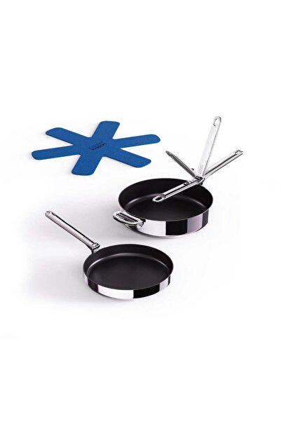Joseph Joseph Space 3-Ply Stainless Steel Ceramic Coating 3-Piece Frying Pan Set