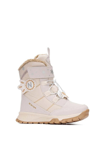 N'drops Odolné, voděodolné, ortopedické, dívčí boty na suchý zip v béžové barvě