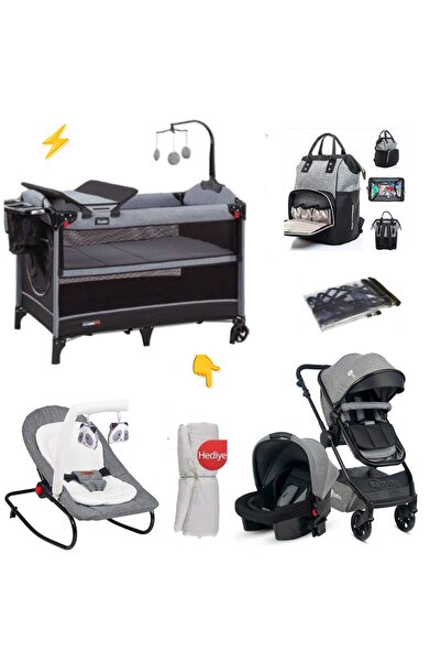 4KİDS Bebek Çeyiz Yeni Doğan Set Travel Sistem Bebek Arabası Oyun Parkı Beşik...