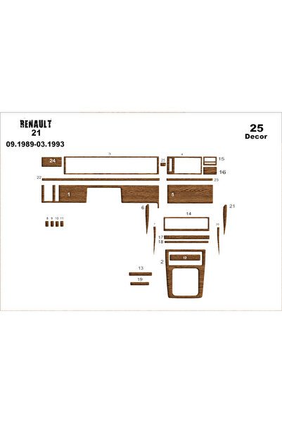 Marscockpitdesign رينو 21 مدير وحدة التحكم-تورد 1989-1993 25 قطعة