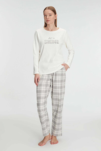 ARONA Mdb Anıl Long Sleeve Cotton Winter Pajama Set