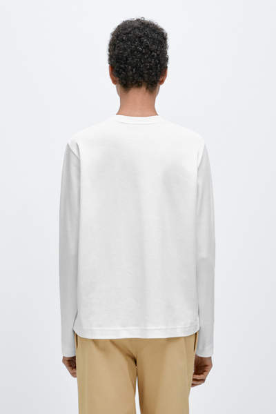 Massimo Dutti %100 pamuklu interlok uzun kollu t-shirt