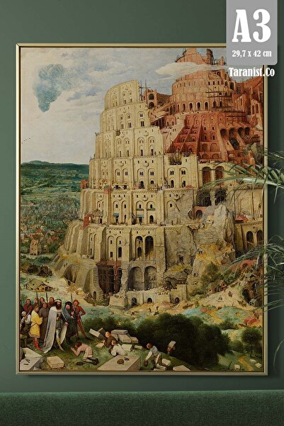 Taranist Kağıt Poster Pieter Bruegel - Babil Kulesi Ünlü Tablolar - Kuşe (30X...