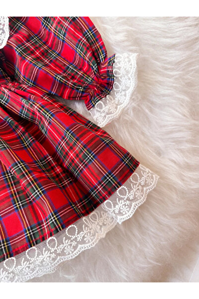 aysskids ALESSİ Rochie de Crăciun pentru fetiță, tutu cu mâneci lungi, prințesă, în carouri, vintage