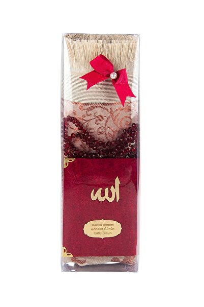 İhvan Set special pentru Ziua Mamei, covor de rugăciune, catifea Yasin și set de mărgele de rugăciune