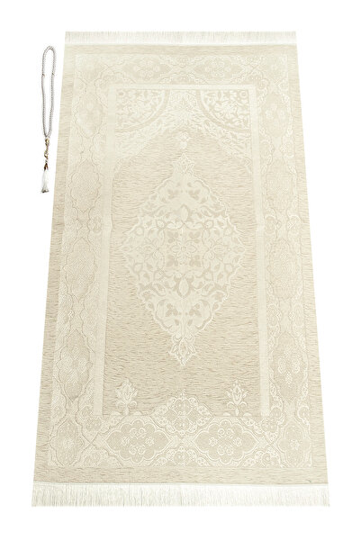 İhvan Lüks Açık Renk Osmanlı Şönil Seccade Tesbih Hediyeli Turkuaz