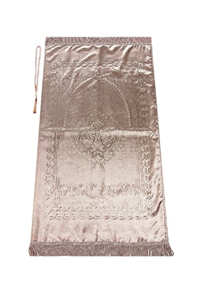 İhvan Pink Thick Velvet - Sponge and Lined Dowry Gift Prayer Mat