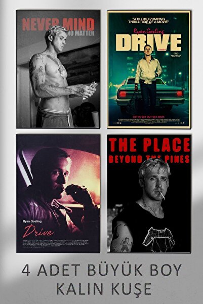 Taranist Kağıt Poster 4'lü Drive Ryan Gosling Kuşe Kalın (30X42 CM)