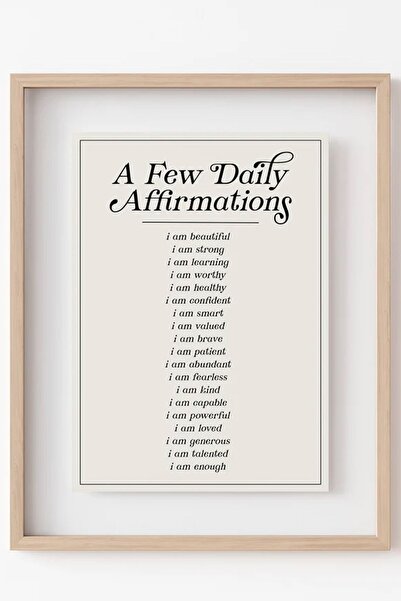 Taranist Kağıt Poster - Daily Affirmations Günlük Olumlama Manifest