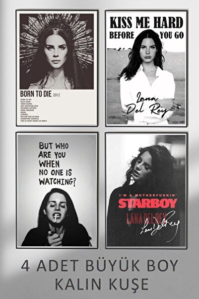 Taranist Kağıt Poster Lana Del Rey 4'lü Set Kuşe Kalın (30X42 CM)