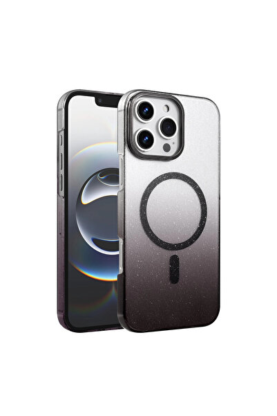 Najmaddin غطاء آيفون 16 برو ماكس اللامع متوافق مع ماج سيف - أسود