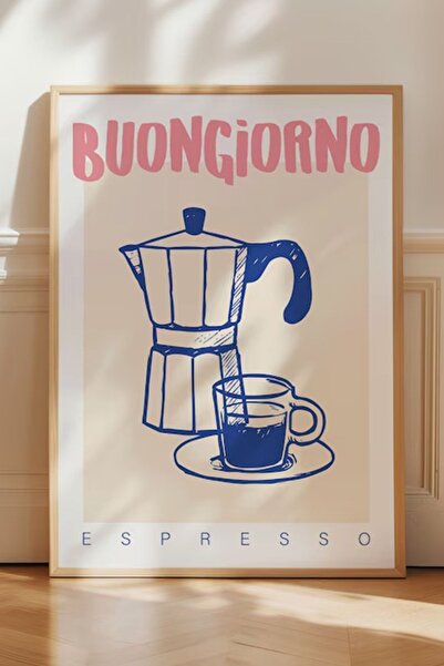Taranist Kağıt Poster - Buengiorno Coffee Club Lover Mocha Pot