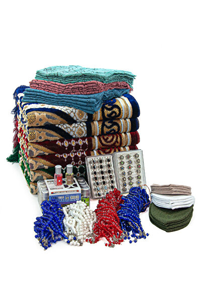 ihvan online 20 Kişilik Hac ve Umre Hediyelik Kadife Seccade Seti – Delüks (EYB)