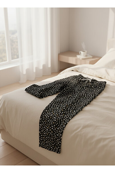 Altınay Women's Black Viscose Non-Pocket Summer Pajama Bottoms V30