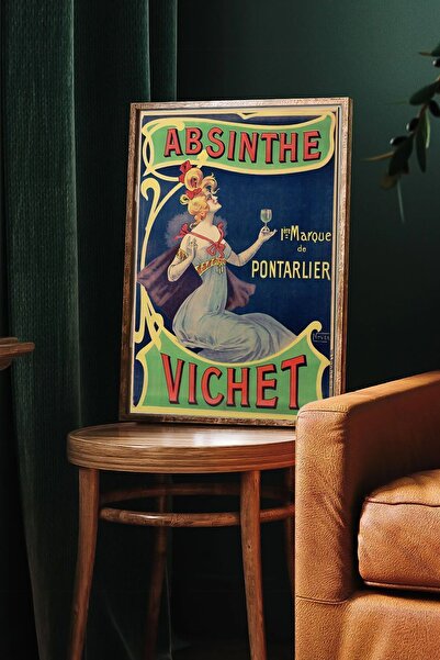 Taranist Kağıt Poster Absinthe Vichet Vintage Dekor Mucha