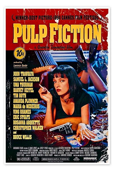 Taranist Kağıt Poster Pulp Fiction Uma Thurman